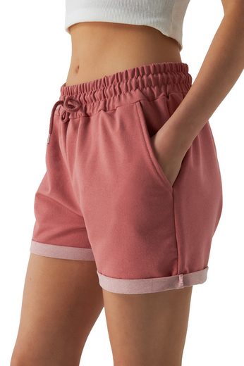 SMITH & SOLO Sweatshorts Kurze Hose Damen Shorts (1-tlg) Lycra, Baumwolle, umschlagene Beinsaum mehr Verkauf