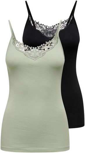 ONLY Spitzentop ONLKIRA LACE SINGLET 2PACK NOOS 2er-Pack mehr Tiefpreis