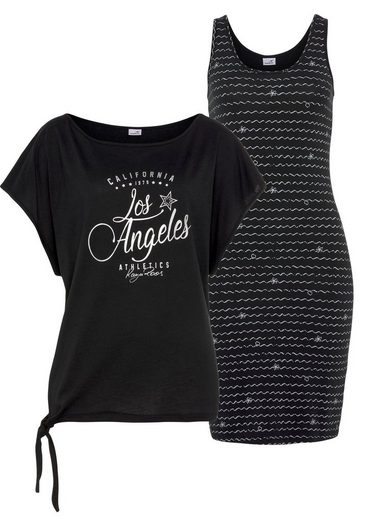KANGAROOS Jerseykleid (2-tlg) im Set mit oversize Shirt zum Knoten mehr Riesige Rabatte