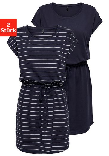 ONLY Shirtkleid ONLMAY LIFE S/S DRESS 2 PACK CS JRS (2er-Pack) flexibel taillierbar für individuelle Passform mehr 2025