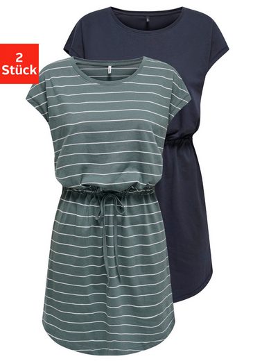 ONLY Shirtkleid ONLMAY LIFE S/S DRESS 2 PACK CS JRS (2er-Pack) flexibel taillierbar für individuelle Passform mehr 2025