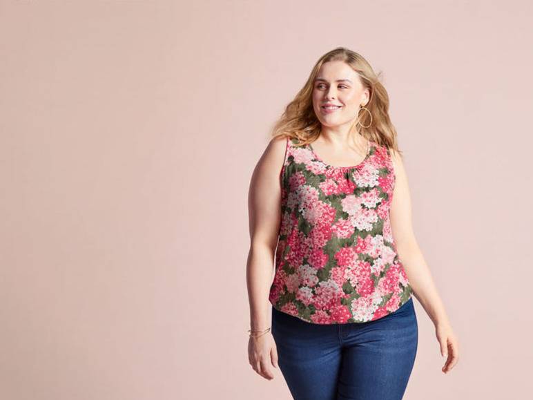 esmara® Damen Top, leger geschnitten, mit Gummizug am Saum Lagerräumung