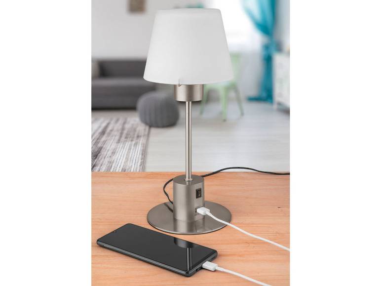 LIVARNO home LED-Tischleuchte, USB-Anschluss zum Aufladen Lagerräumung