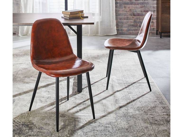 LIVARNO home Stuhl »San Diego«, braunes Kunstleder, 2 Stück Blitzangebot