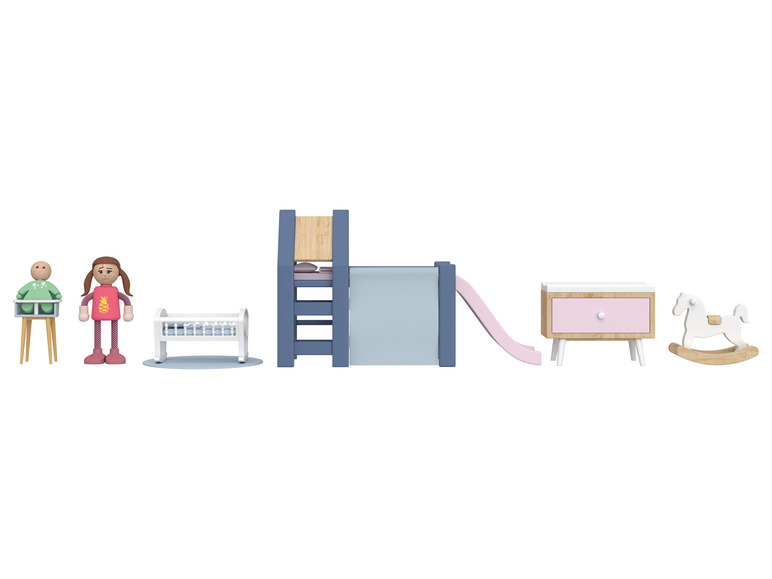 Playtive Puppenhaus-Möbel / Biegepuppen, aus Echtholz und robustem Kunststoff Top Angebot