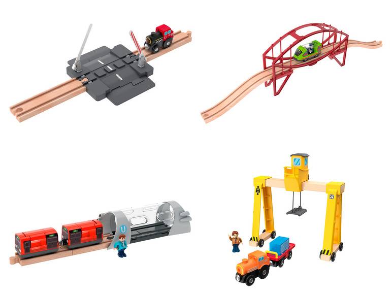 Playtive Eisenbahn Erweiterungs-Set, mit Buchenholz Kauf eins, bekomm eins gratis