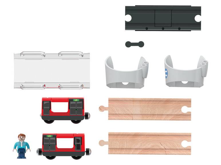 Playtive Eisenbahn Erweiterungs-Set, mit Buchenholz Kauf eins, bekomm eins gratis