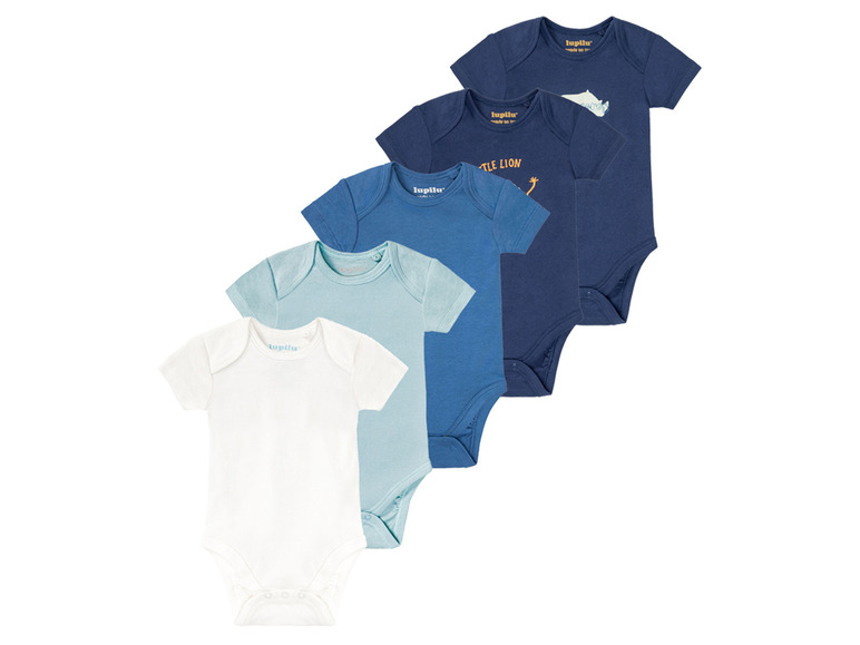 lupilu® Baby Body, 5er Set, kurzarm, reine Bio-Baumwolle Tägliche Deals