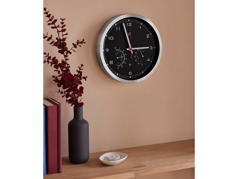 AURIOL® Funkwanduhr, mit Thermometer und Hygrometer Bis zu 50% Rabatt