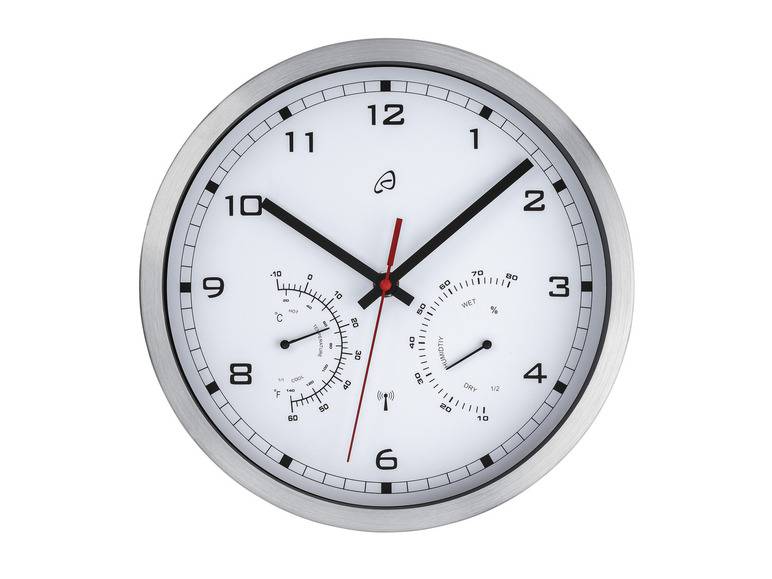AURIOL® Funkwanduhr, mit Thermometer und Hygrometer Bis zu 50% Rabatt