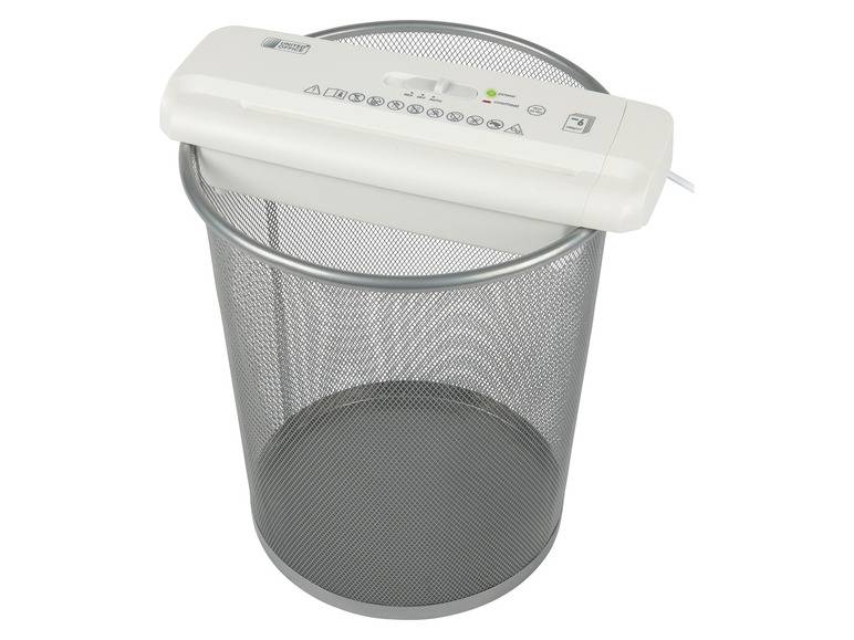 UNITED OFFICE® Aktenvernichter-Papierkorbaufsatz, 6 Blatt A4, mit ausziehbarem Teleskoparm Auslauf