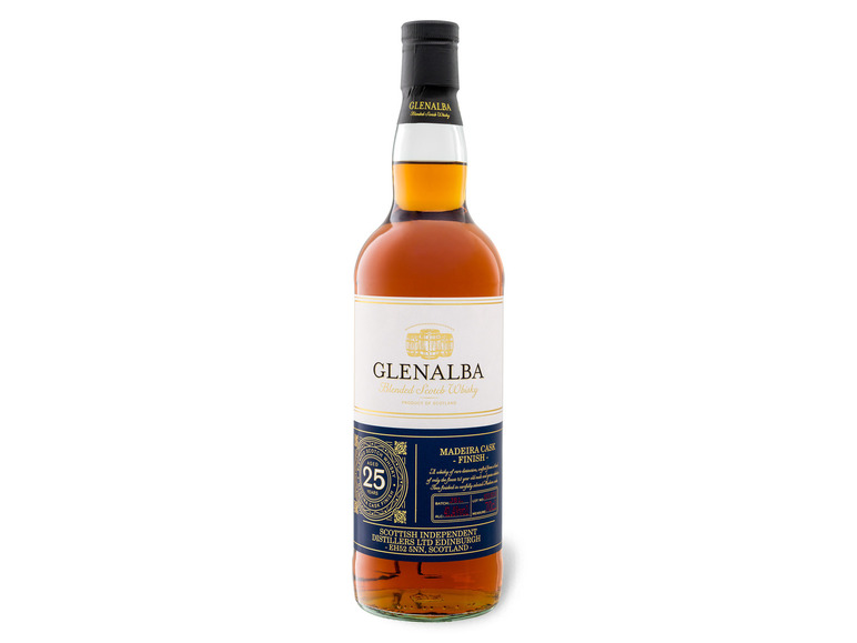 Glenalba Blended Scotch Whisky 25 Jahre Madeira Cask Finish mit Geschenkbox 41,4% Vol Discount Store für neue Produkte