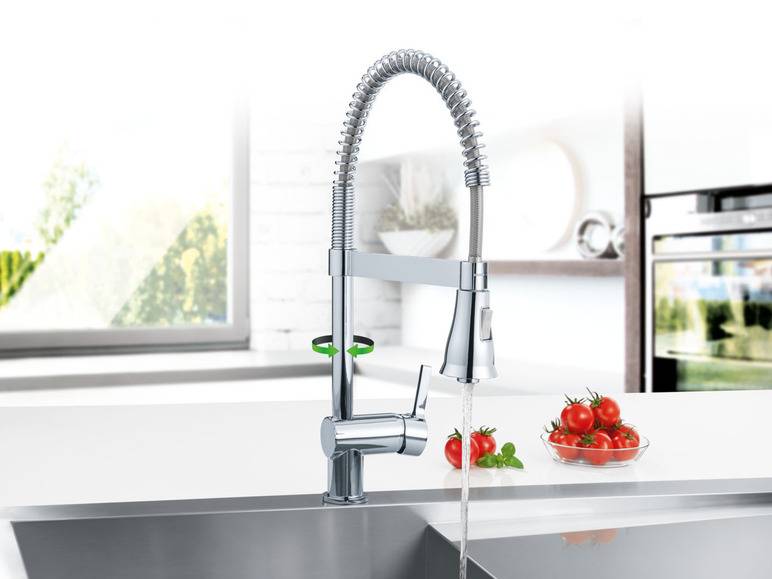LIVARNO home Spültischarmatur, mit Spiralfeder / Gummischlauch Nur für heute