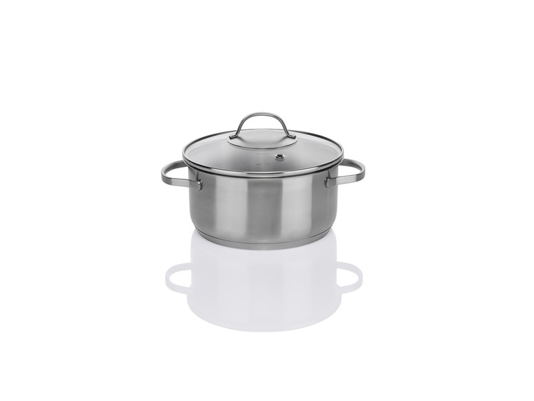 ERNESTO® Topfset Edelstahl, 6-tlg, mit Glasdeckel im Angebot