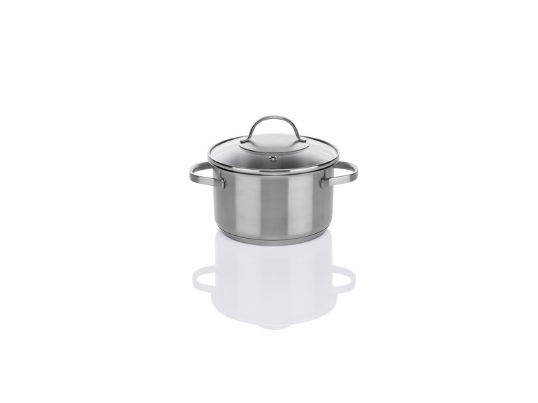 ERNESTO® Topfset Edelstahl, 6-tlg, mit Glasdeckel im Angebot