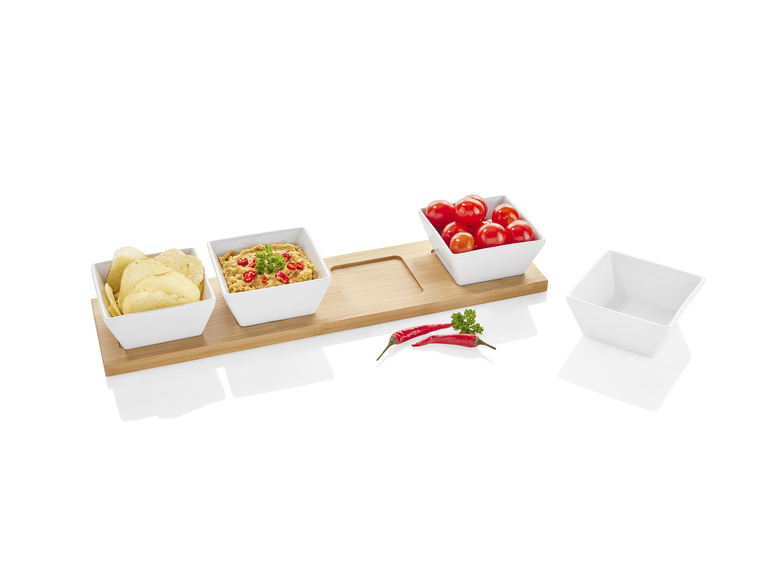 ERNESTO® Dipschalen-Set, mit praktischem Bambus-Serviertablett Clearance-Verkauf