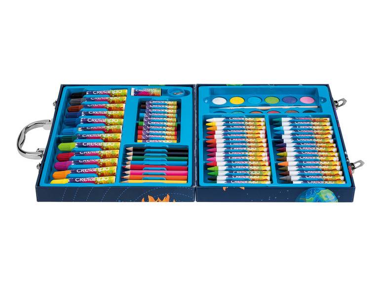 crelando® Kinder-Malkoffer, mit Farben, Stiften und Zubehör Kostenloser Versand international