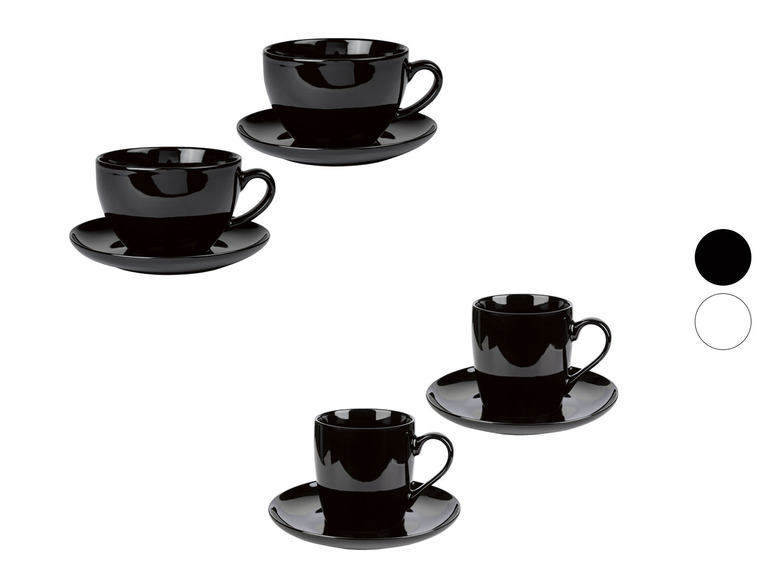 ERNESTO® 2er Set Tassen mit Untertasse, aus hochwertigem Porzellan Speichern exportieren