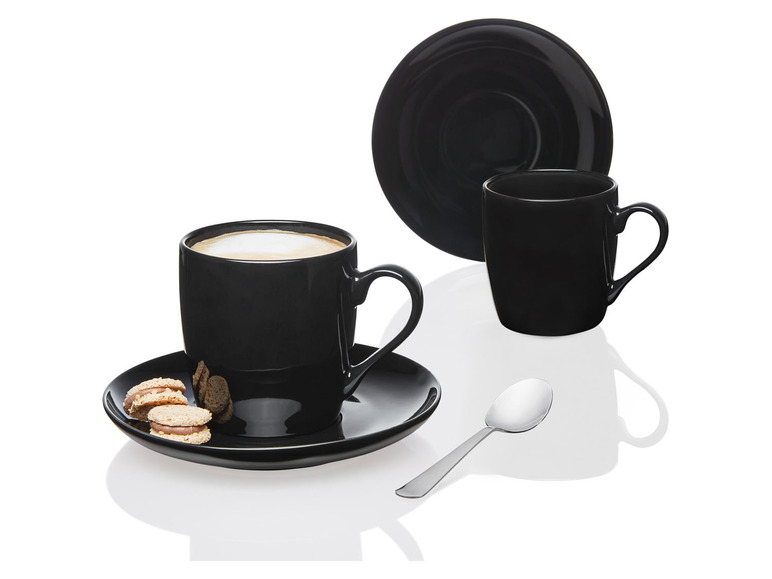 ERNESTO® 2er Set Tassen mit Untertasse, aus hochwertigem Porzellan Speichern exportieren