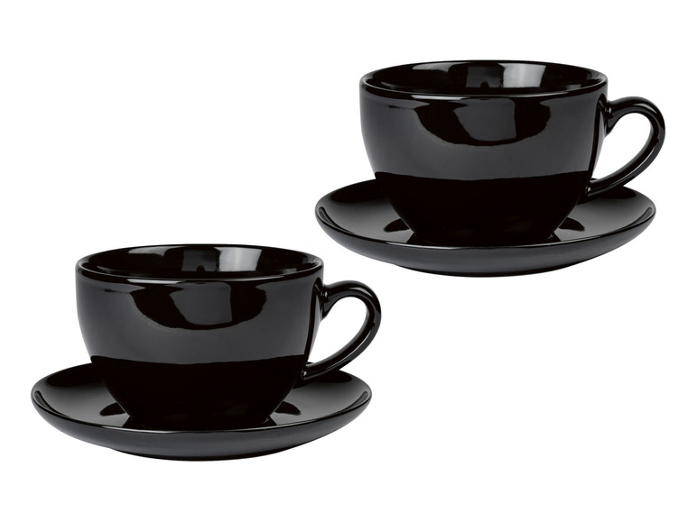 ERNESTO® 2er Set Tassen mit Untertasse, aus hochwertigem Porzellan Speichern exportieren