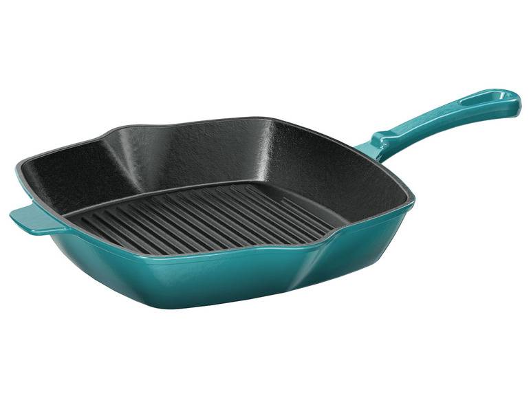 ERNESTO® Gusseisen-Grillpfanne, 24,5 x 24,5 cm, gerillt Räumungsverkauf