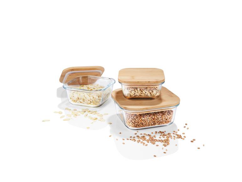 ERNESTO® Glas-Aufbewahrungsdosen-Set, mit Bambusdeckel Begrenzte Freigabe