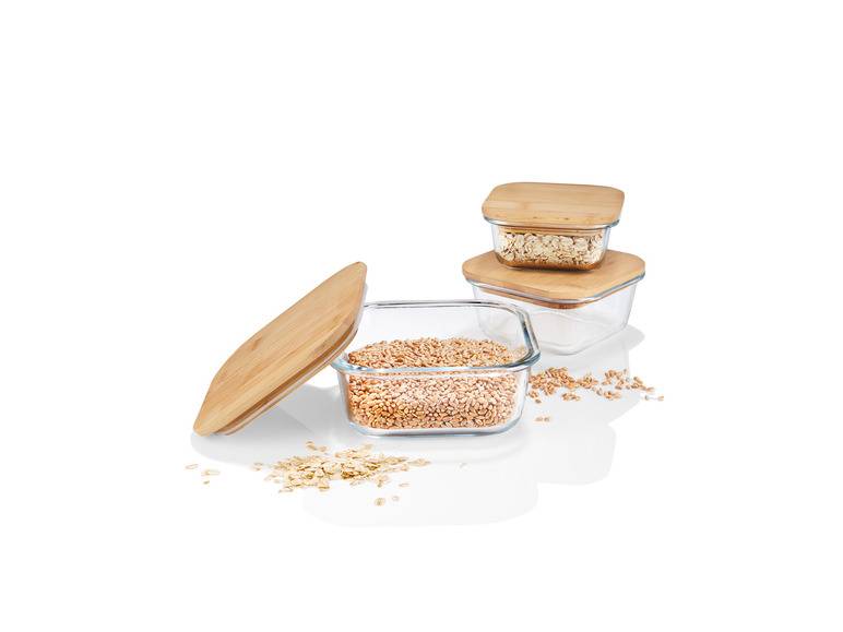 ERNESTO® Glas-Aufbewahrungsdosen-Set, mit Bambusdeckel Begrenzte Freigabe
