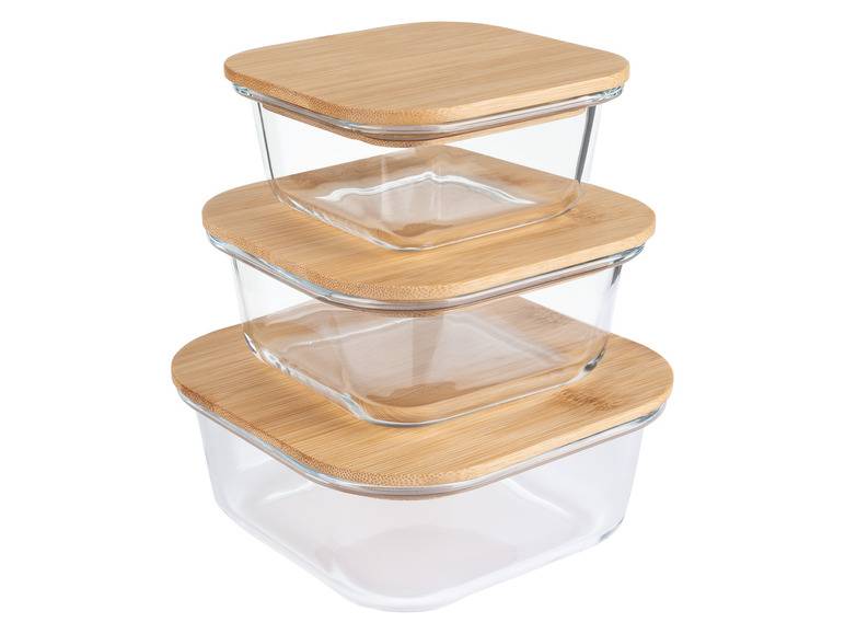 ERNESTO® Glas-Aufbewahrungsdosen-Set, mit Bambusdeckel Begrenzte Freigabe