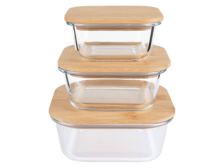 ERNESTO® Glas-Aufbewahrungsdosen-Set, mit Bambusdeckel Begrenzte Freigabe