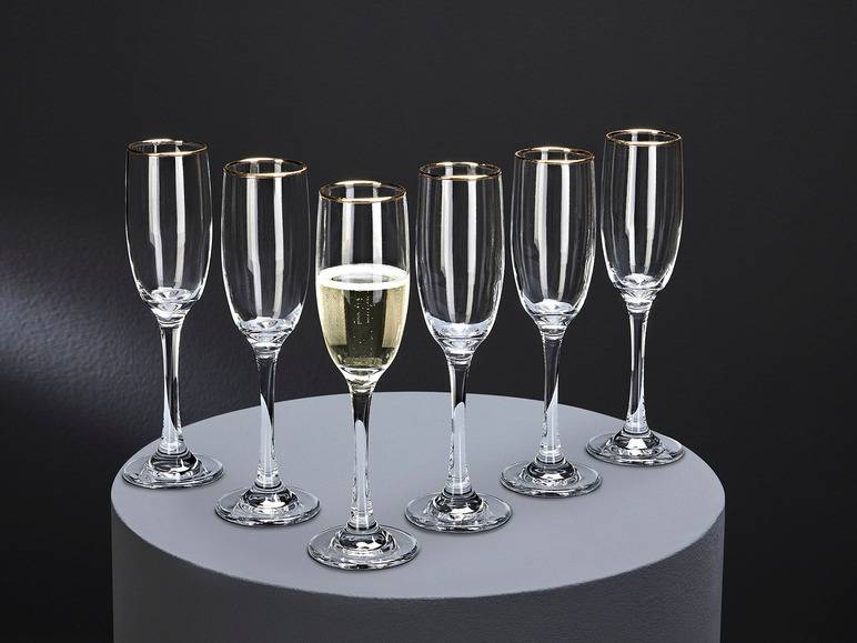 ERNESTO® Glas Set, 6-teilig, mit Goldrand im Angebot