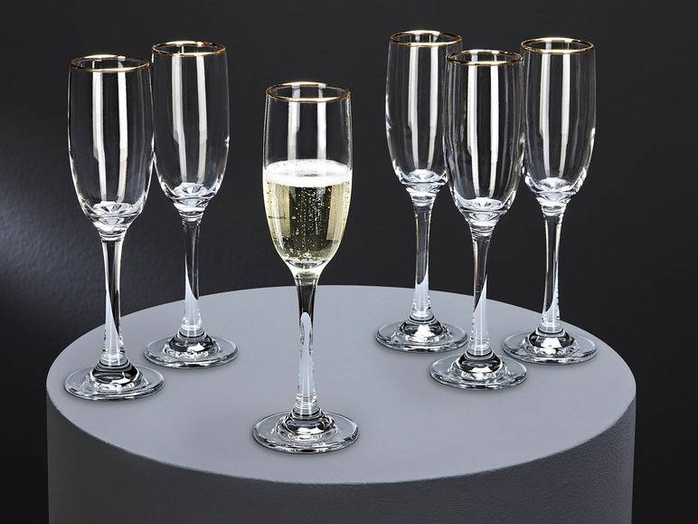 ERNESTO® Glas Set, 6-teilig, mit Goldrand im Angebot