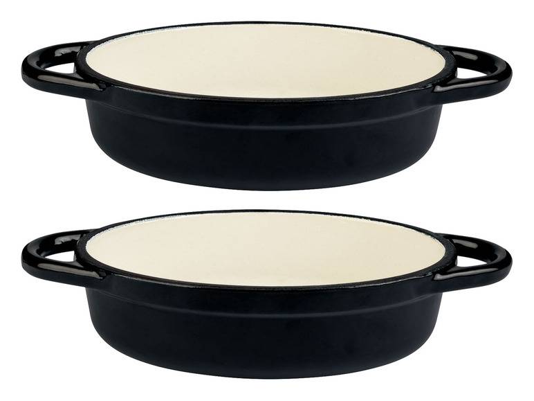 ERNESTO® Mini-Gusseisen-Auflaufformen, 14,5 x 10 cm, 2 Stück Tiefpreis