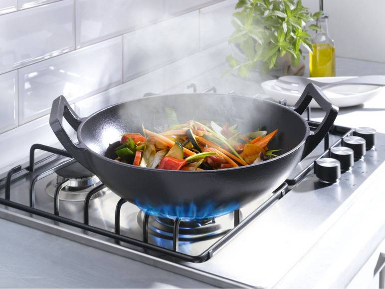 GRILLMEISTER Gusseisen mit Wok und Bratpfanne Letzte 2 Tage
