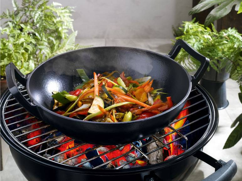 GRILLMEISTER Gusseisen mit Wok und Bratpfanne Letzte 2 Tage
