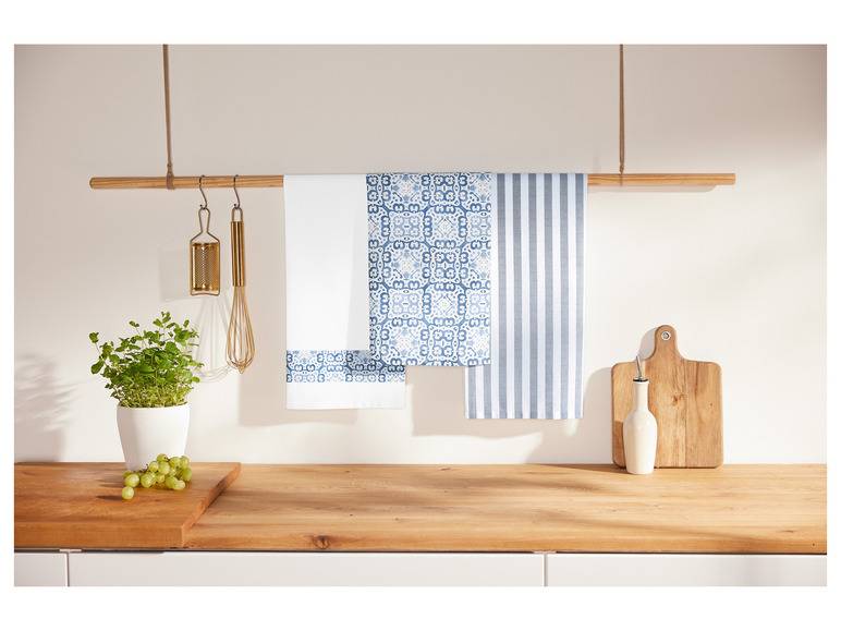 LIVARNO home Geschirrtücher, 3 Stück, 50 x 70 cm Vierteljährliche Förderung