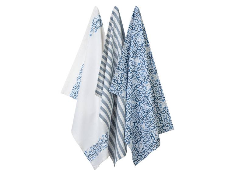 LIVARNO home Geschirrtücher, 3 Stück, 50 x 70 cm Vierteljährliche Förderung