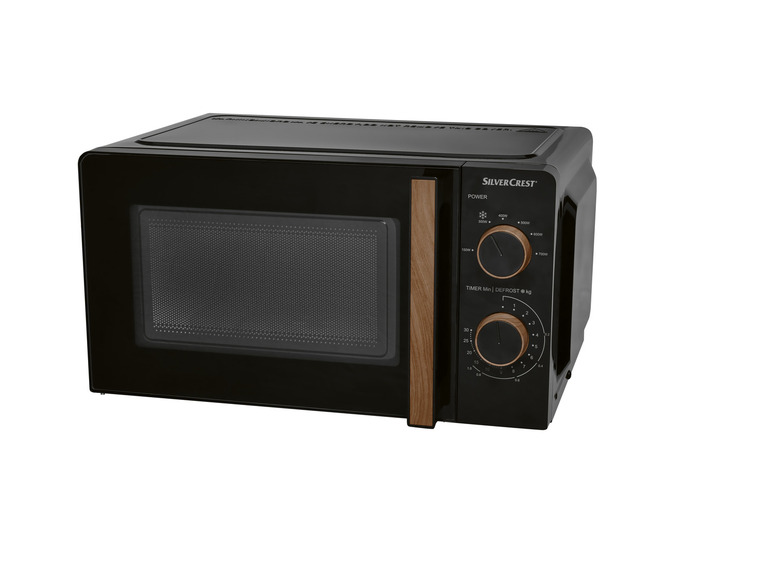 SILVERCREST® KITCHEN TOOLS Mikrowelle SMWH 700 B2, schwarz, Holzdesign 50% Rabatt für begrenzte Zeit
