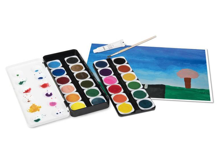 crelando® Schuldeckfarbkasten, 24 Farben Tägliche Deals
