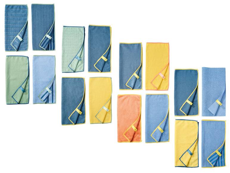 LIVARNO home Mikrofasertücher-Set, 4 Stück Neueste Stile