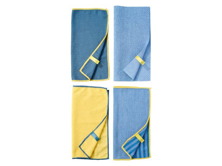 LIVARNO home Mikrofasertücher-Set, 4 Stück Neueste Stile