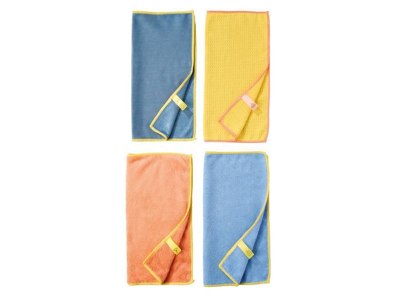 LIVARNO home Mikrofasertücher-Set, 4 Stück Neueste Stile