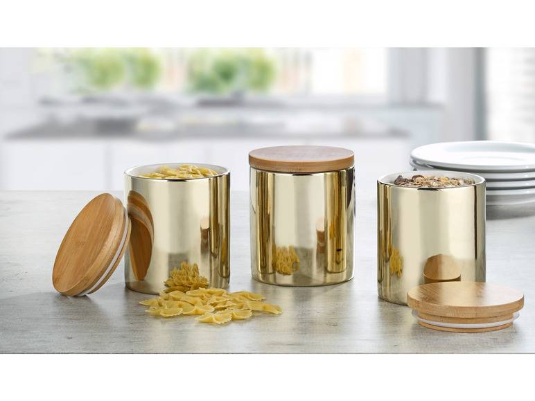 Esmeyer Porzellandosen mit Bambusdeckel 3er Set zollfrei