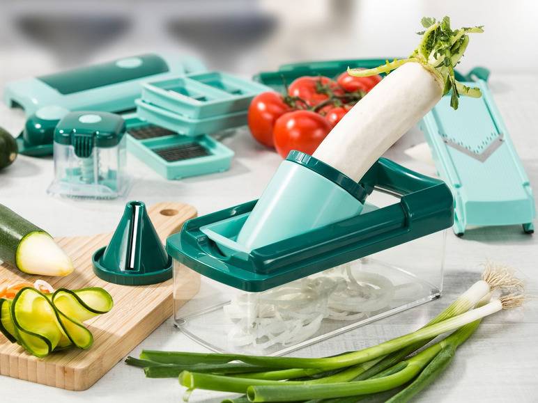 Genius Nicer Dicer »Fusion Smart«, 16-teilig, 1,25 l Auffangbehälter, Klingen aus Edelstahl Online