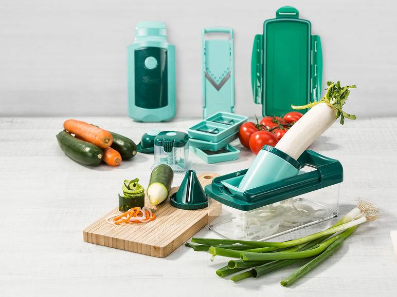 Genius Nicer Dicer »Fusion Smart«, 16-teilig, 1,25 l Auffangbehälter, Klingen aus Edelstahl Online