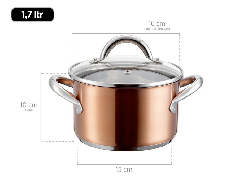 MÄSER Kochtopf-Set Asterion Edelstahl 18/8; Kupfer; 8 teilig Fabrik Onlineshop