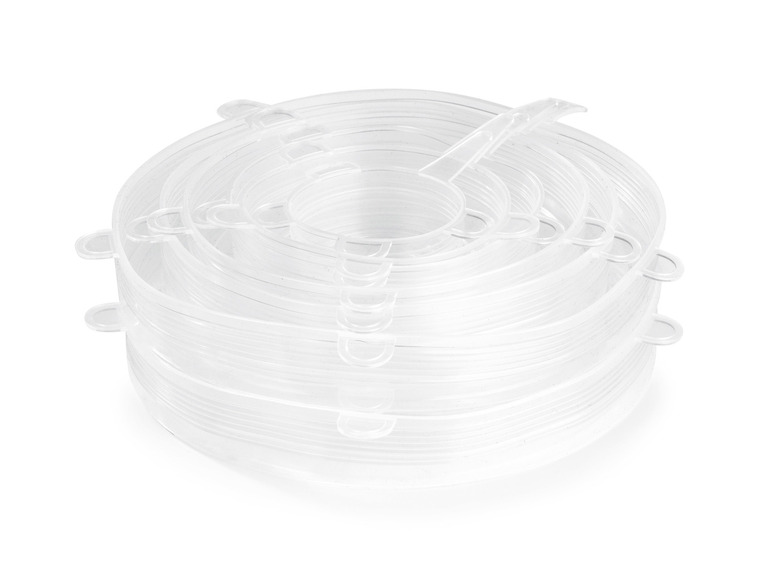 GOURMETmaxx Flexible Silikondeckel, 12 Stück , transparent Super Sparpreis