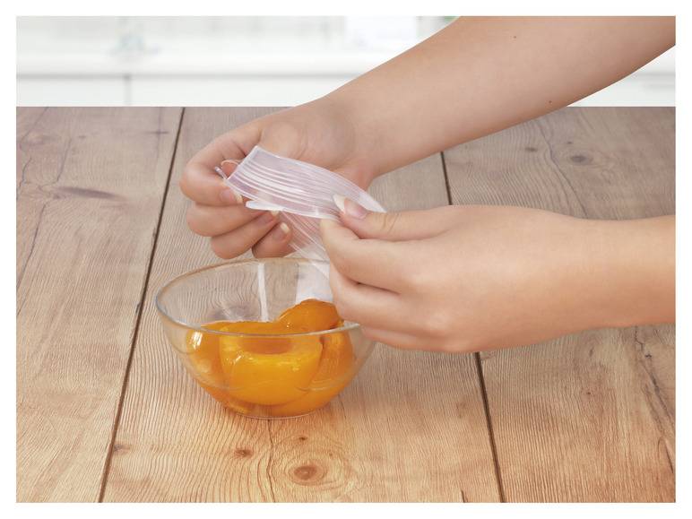 GOURMETmaxx Flexible Silikondeckel, 12 Stück , transparent Super Sparpreis