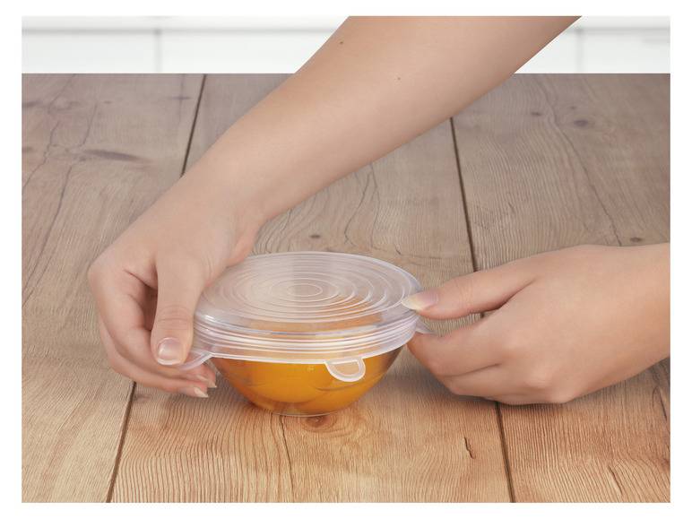 GOURMETmaxx Flexible Silikondeckel, 12 Stück , transparent Super Sparpreis