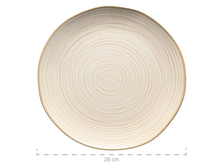 MÄSER Serie Nottingham, Vintage Teller-Set für 4 Personen, 8-teiliges Tafel-Service mit Speiseteller und Suppenteller im Retro-Look, Beige, Steinzeug Vierteljährliche Förderung