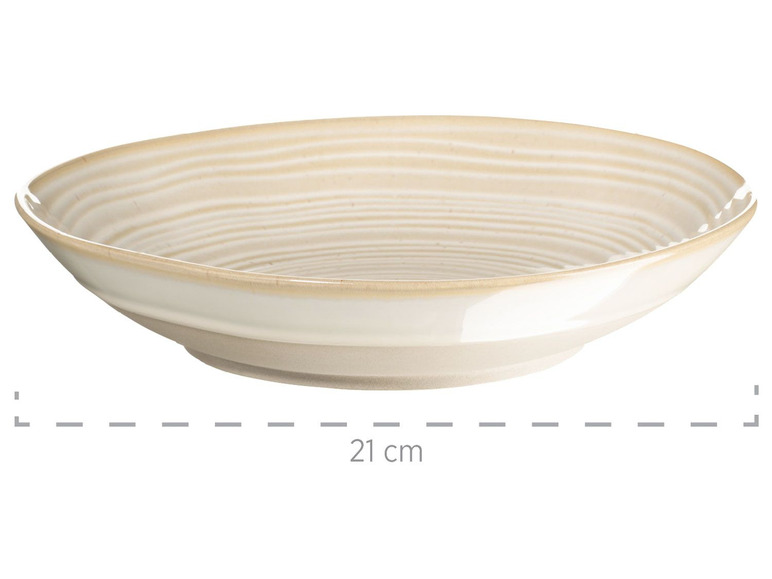 MÄSER Serie Nottingham, Vintage Teller-Set für 4 Personen, 8-teiliges Tafel-Service mit Speiseteller und Suppenteller im Retro-Look, Beige, Steinzeug Vierteljährliche Förderung